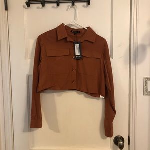 Nasty gal button up crop top